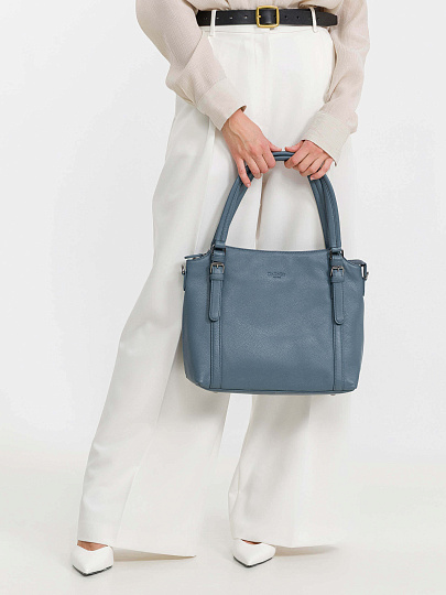 Женская сумка Dr.Koffer из натуральной кожи голубая