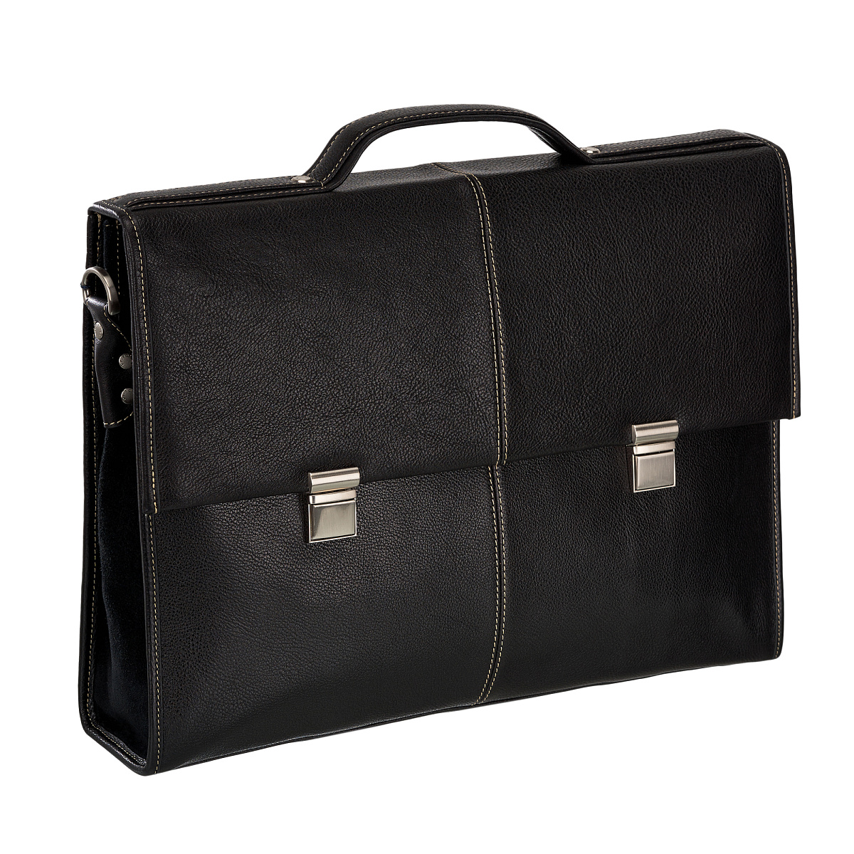 Портфель Dr.Koffer из натуральной кожи черный