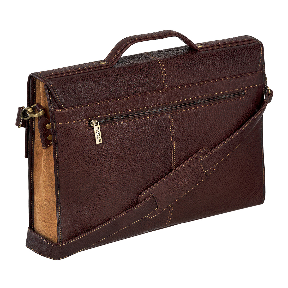 Портфель Dr.Koffer из натуральной кожи темно-коричневый