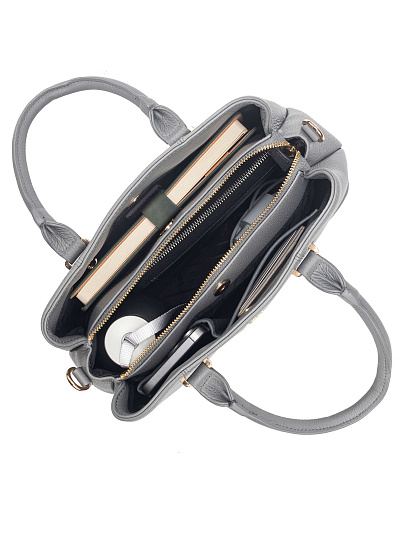 Женская сумка Dr. Koffer из натуральной кожи серая