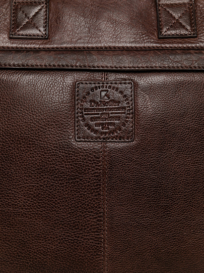 Деловая сумка Dr.Koffer из натуральной кожи темно-коричневая