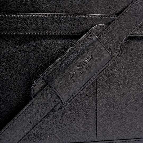 Деловая сумка Dr.Koffer из натуральной кожи черная