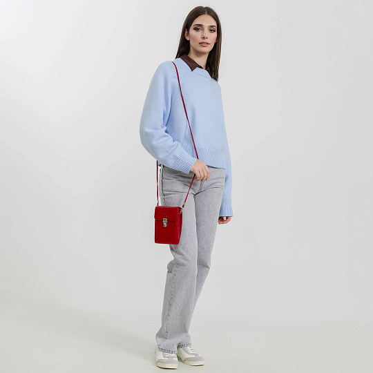 Деловая сумка Dr.Koffer из натуральной кожи красная