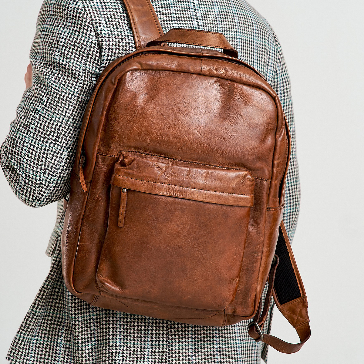 Рюкзак Dr.Koffer из натуральной кожи светло-коричневый