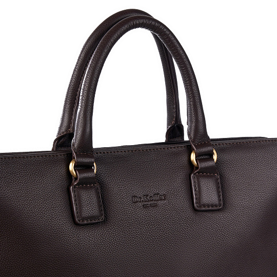 Деловая сумка Dr.Koffer из натуральной кожи темно-коричневая