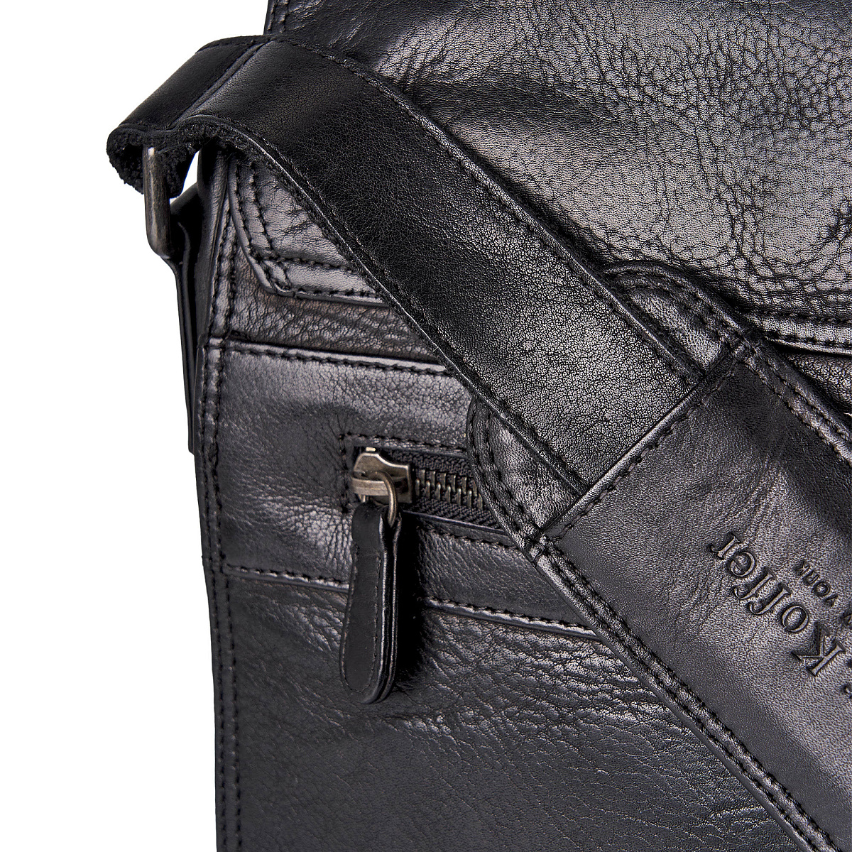 Сумка через плечо Dr.Koffer из натуральной кожи черная