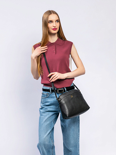 Женская сумка Dr. Koffer из натуральной кожи черная