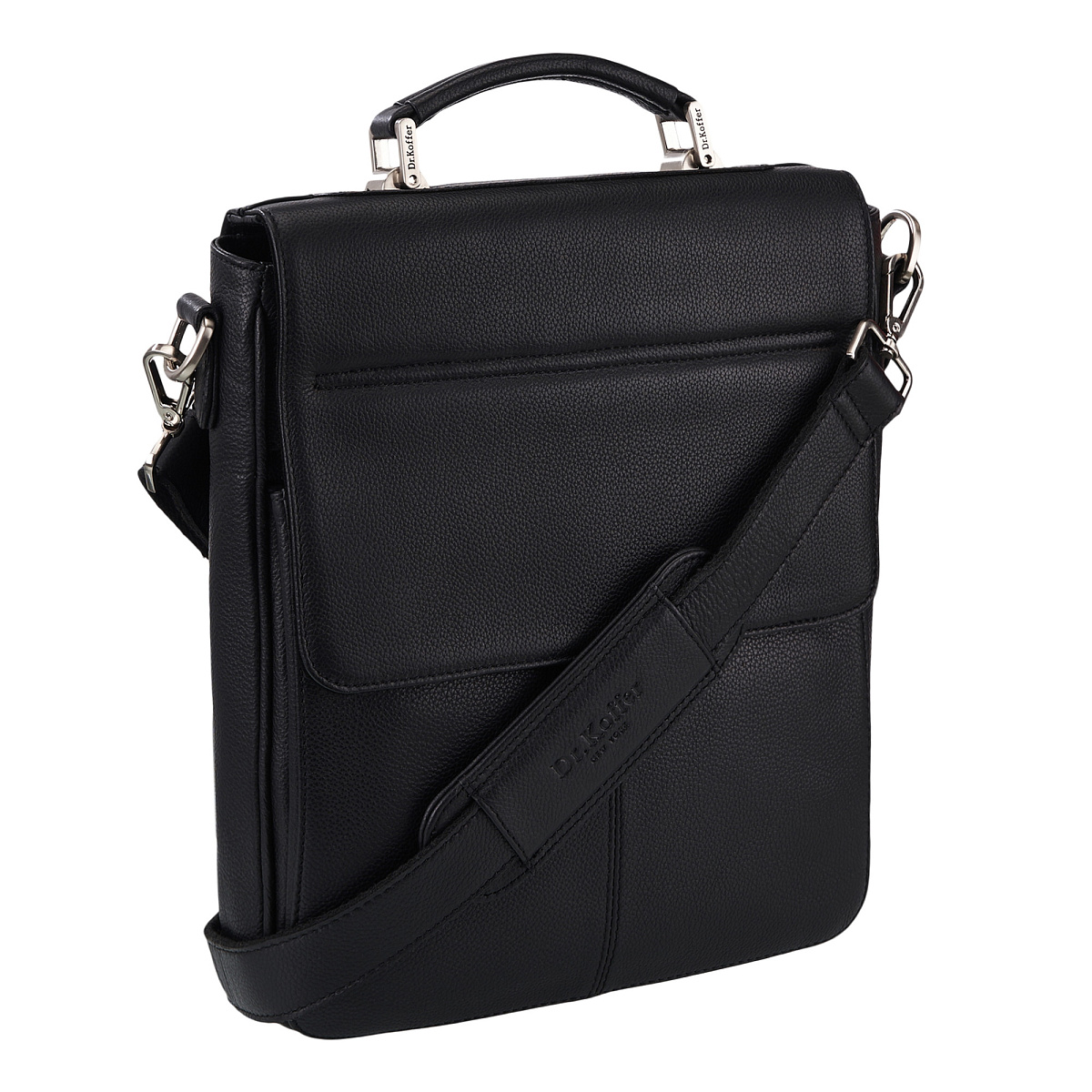 Деловая сумка Dr.Koffer из натуральной кожи черная