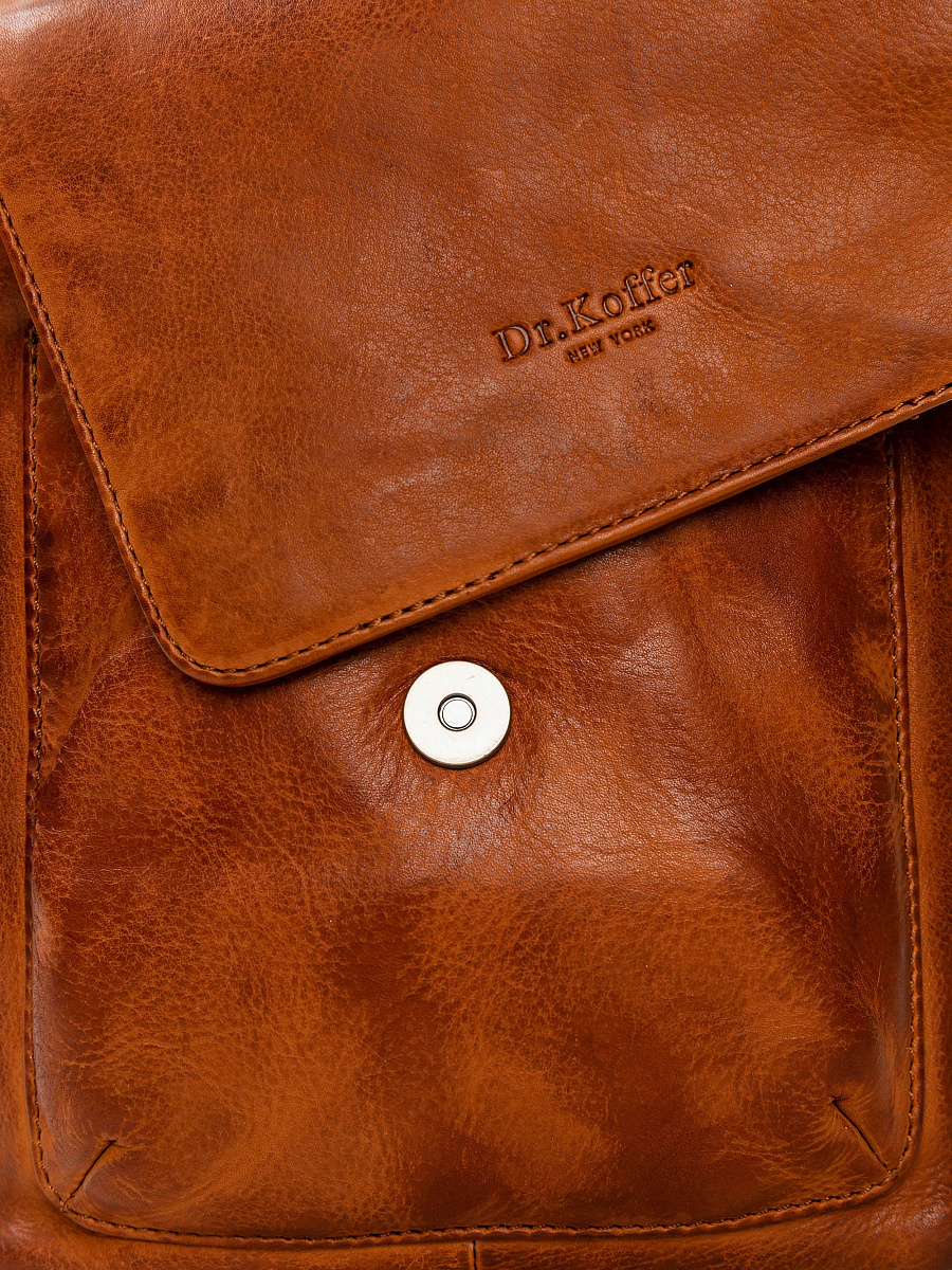 Сумка через плечо Dr.Koffer из натуральной кожи коричневая
