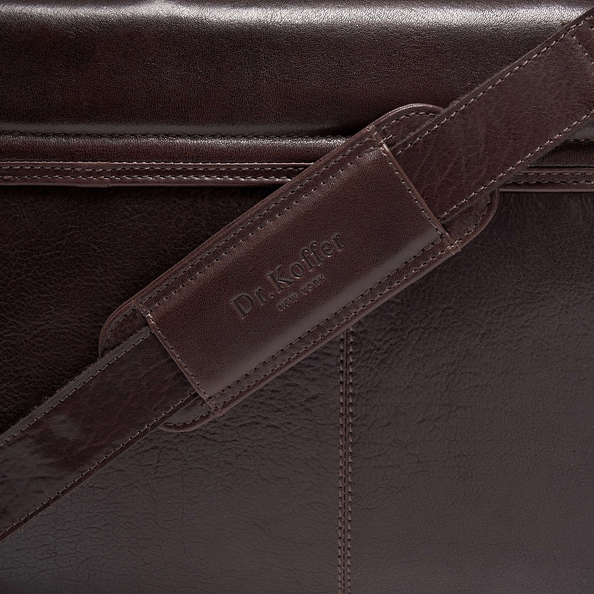 Портфель Dr.Koffer из натуральной кожи темно-коричневый