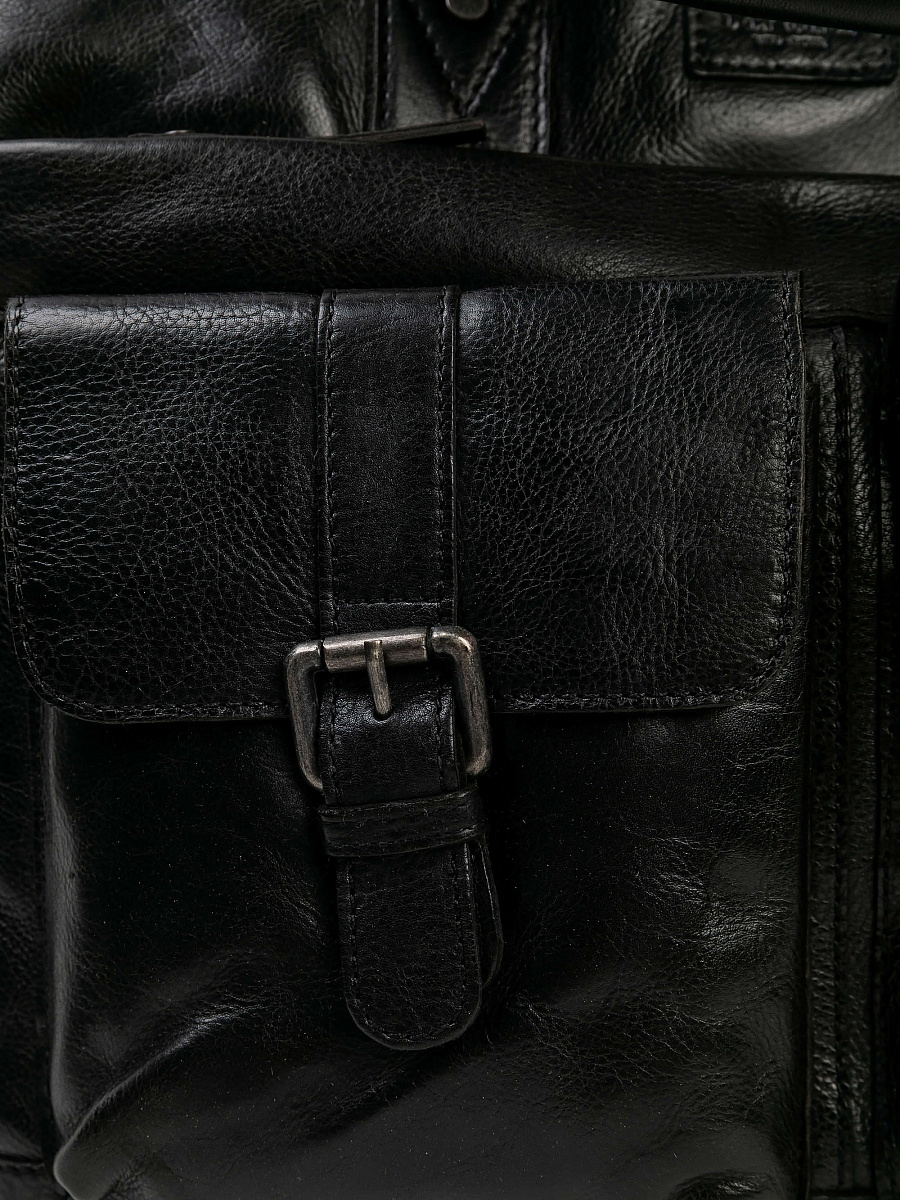 Деловая сумка Dr.Koffer из натуральной кожи черная