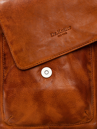 Сумка через плечо Dr.Koffer из натуральной кожи коричневая