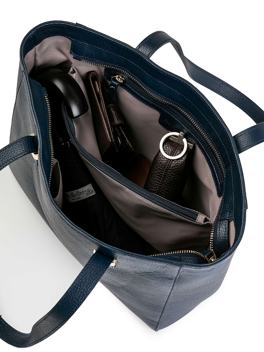 Женская сумка Dr.Koffer из натуральной кожи синяя