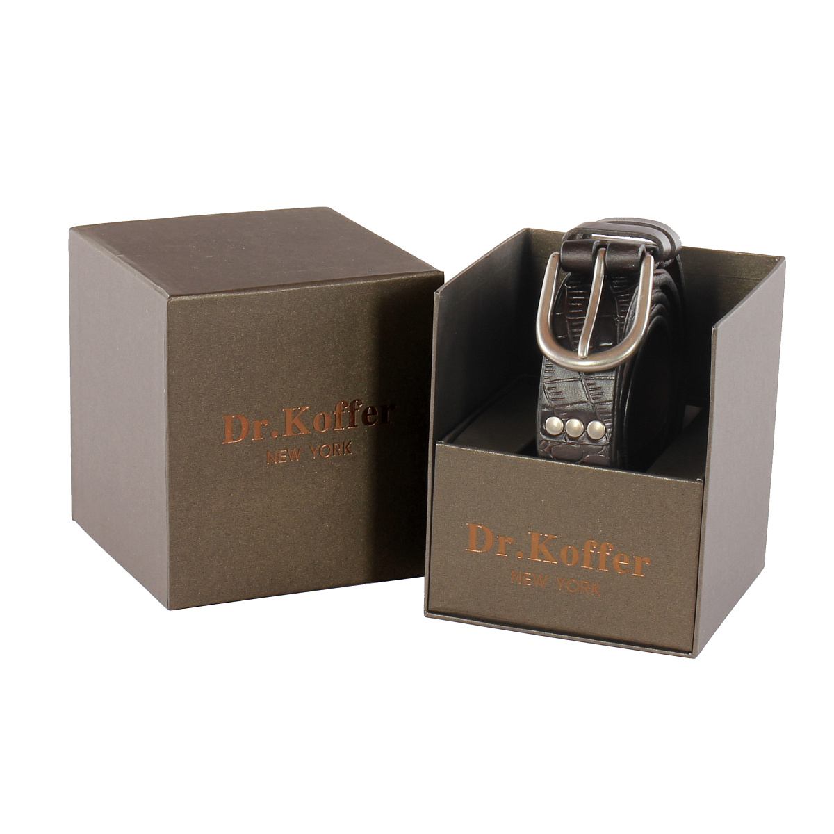 Ремень Dr. Koffer из натуральной кожи коричневый