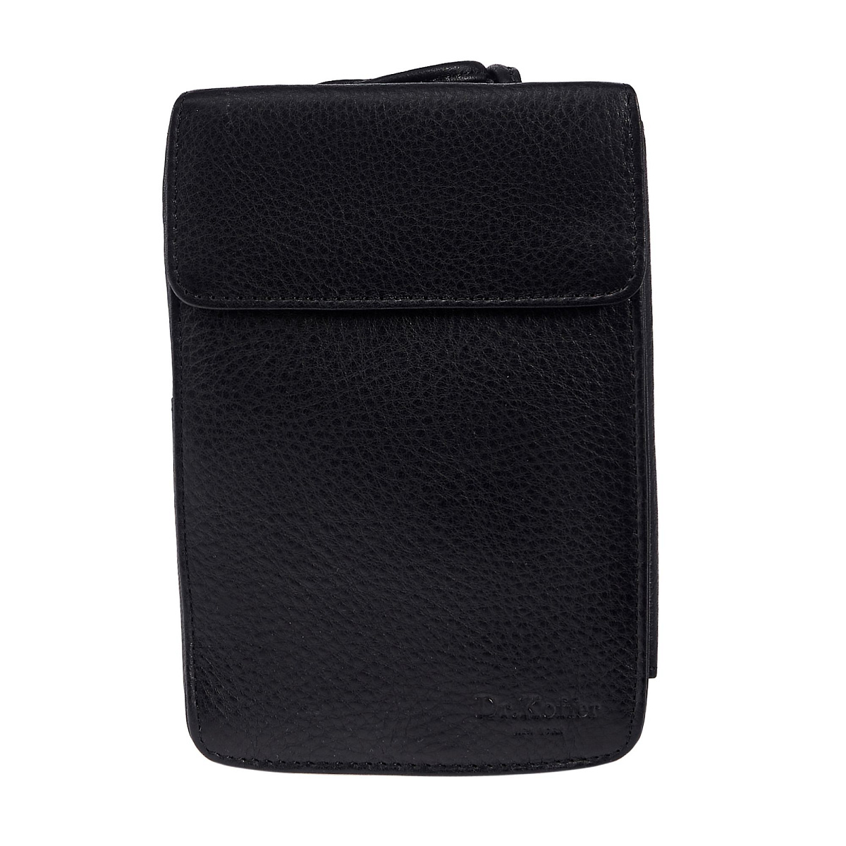 Прямоугольный нагрудный кошелек на длинной кожаной тесьме Dr.Koffer X216400-01-04