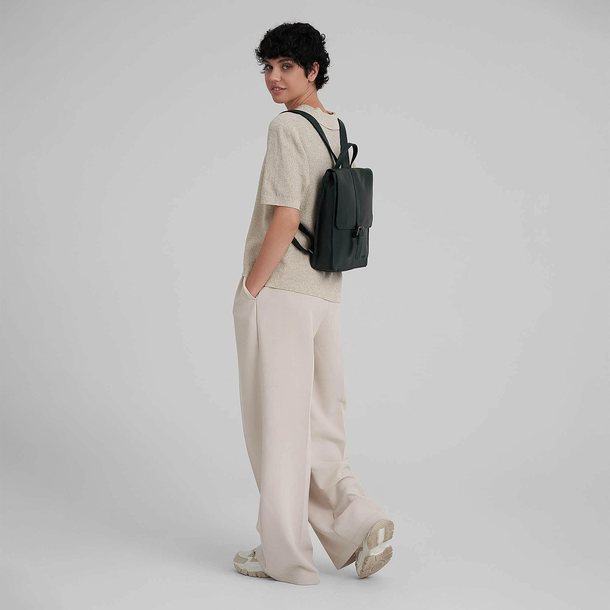 Рюкзак Dr.Koffer из натуральной кожи зеленый