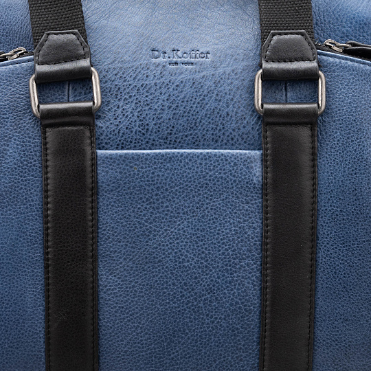 Деловая сумка Dr.Koffer из натуральной кожи синяя