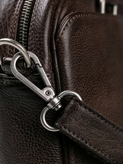 Деловая сумка Dr.Koffer из натуральной кожи темно-коричневая