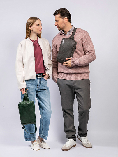 Рюкзак Dr. Koffer из натуральной кожи серый