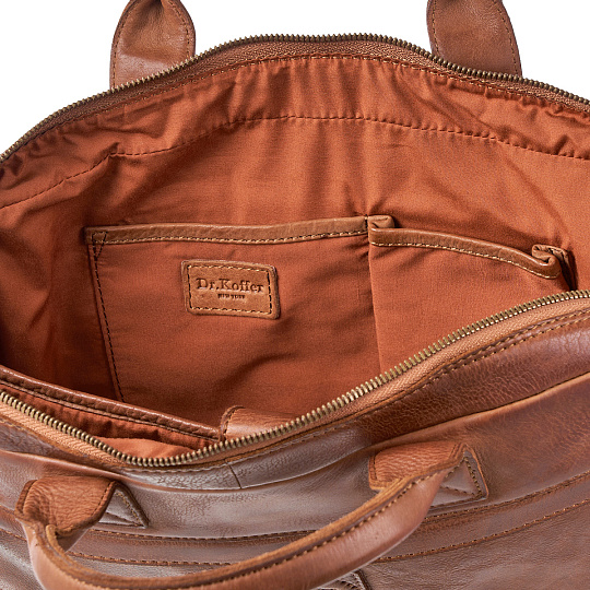 Деловая сумка Dr.Koffer из натуральной кожи коричневая