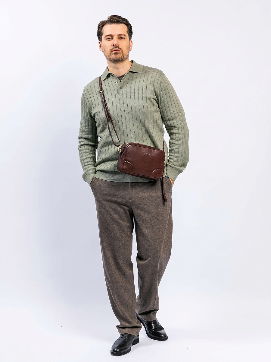 Сумка-визитка Dr. Koffer из натуральной кожи коричневая