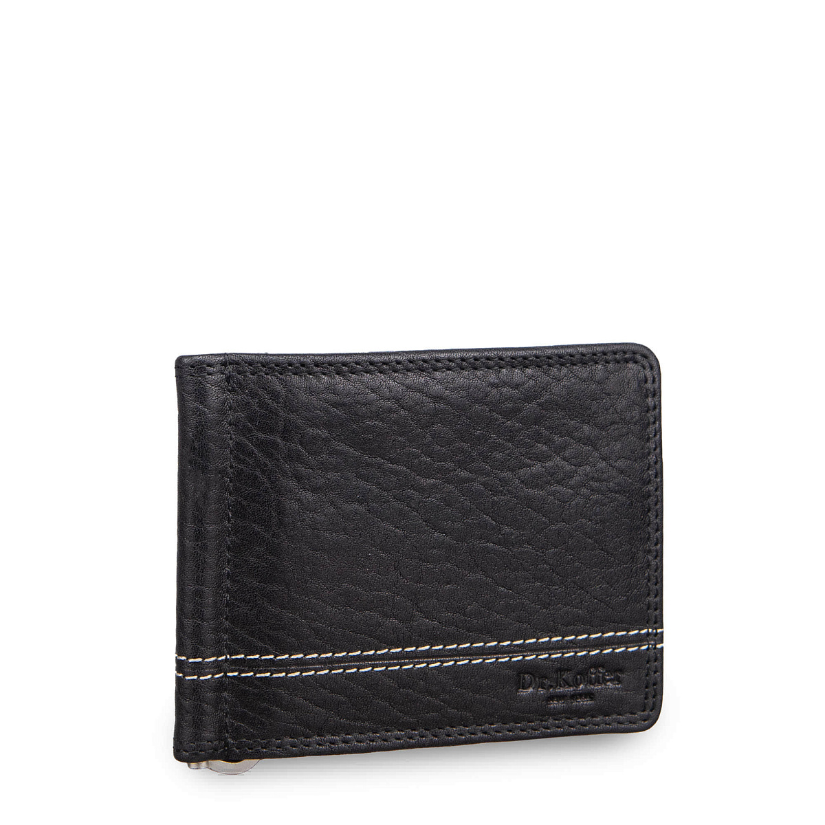 Зажим для денег Dr.Koffer из натуральной кожи черный