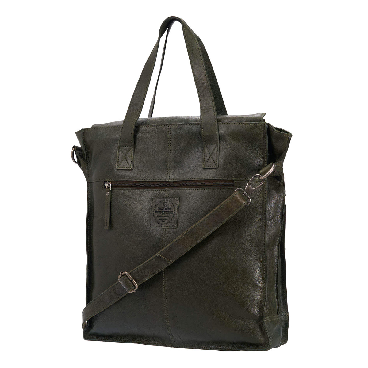 Деловая сумка Dr.Koffer из натуральной кожи зеленая