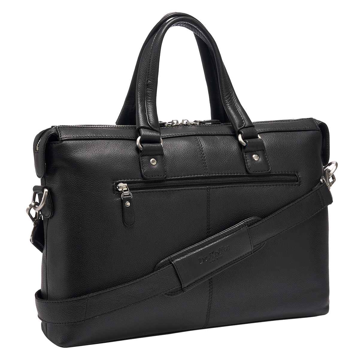 Деловая сумка Dr.Koffer из натуральной кожи черная