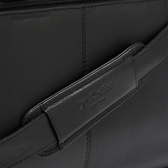 Деловая сумка Dr.Koffer из натуральной кожи черная