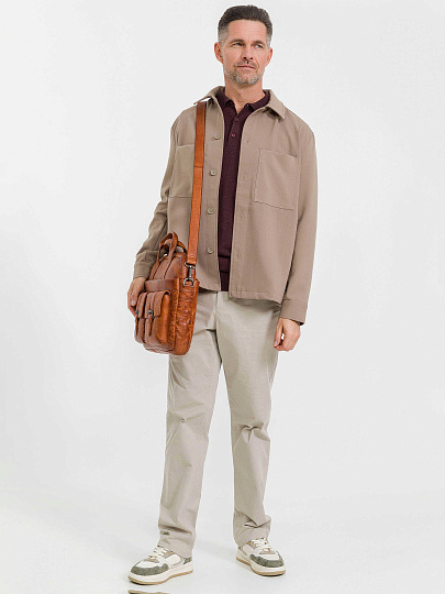 Деловая сумка Dr.Koffer из натуральной кожи коричневая