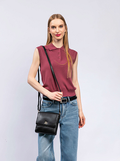 Женская сумка Dr. Koffer из натуральной кожи черная