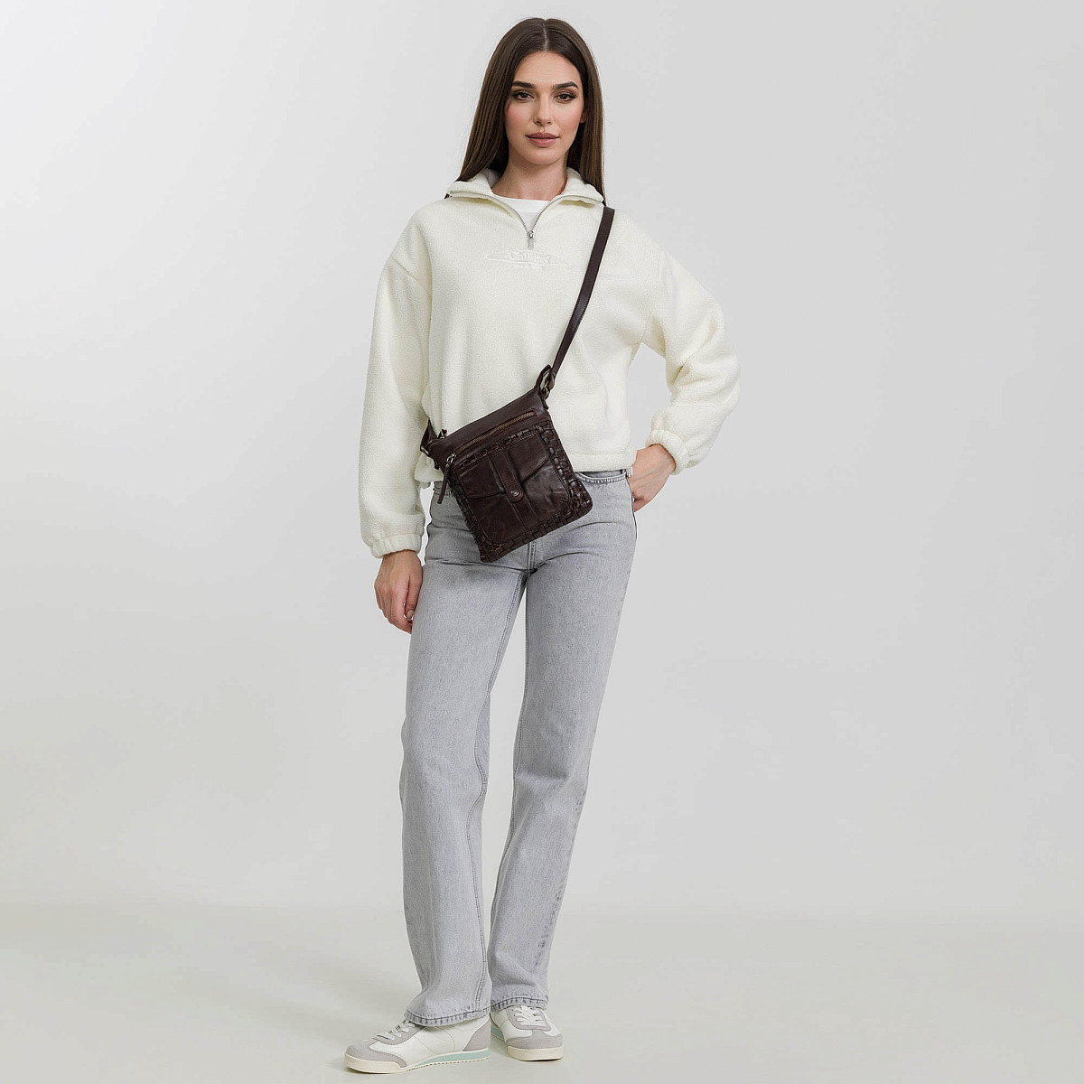 Сумка через плечо Dr.Koffer из натуральной кожи коричневая