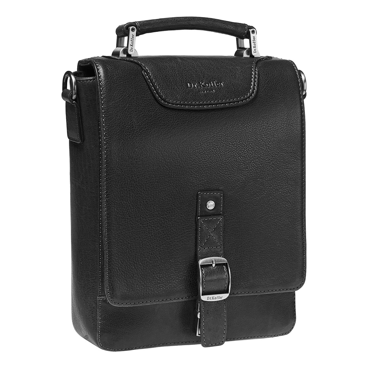 Сумка через плечо Dr.Koffer из натуральной кожи черная