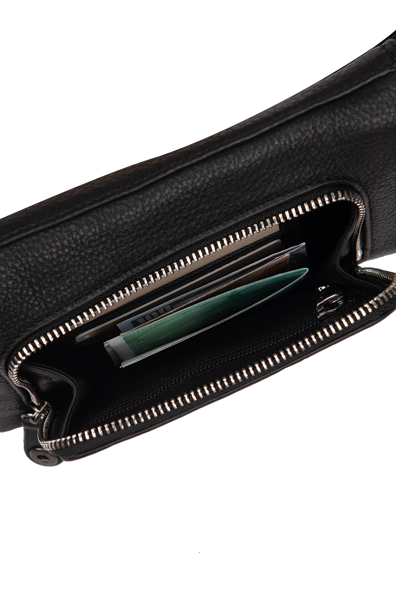 Сумка через плечо Dr.Koffer из натуральной кожи черная