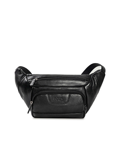 Сумка на пояс Dr. Koffer из натуральной кожи черная