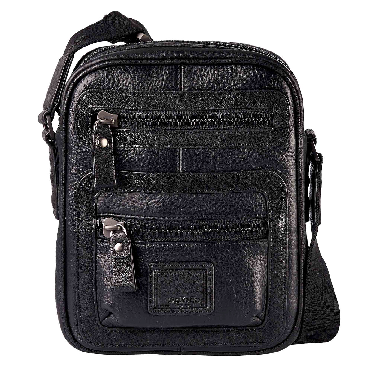 Сумка через плечо Dr.Koffer из натуральной кожи черная
