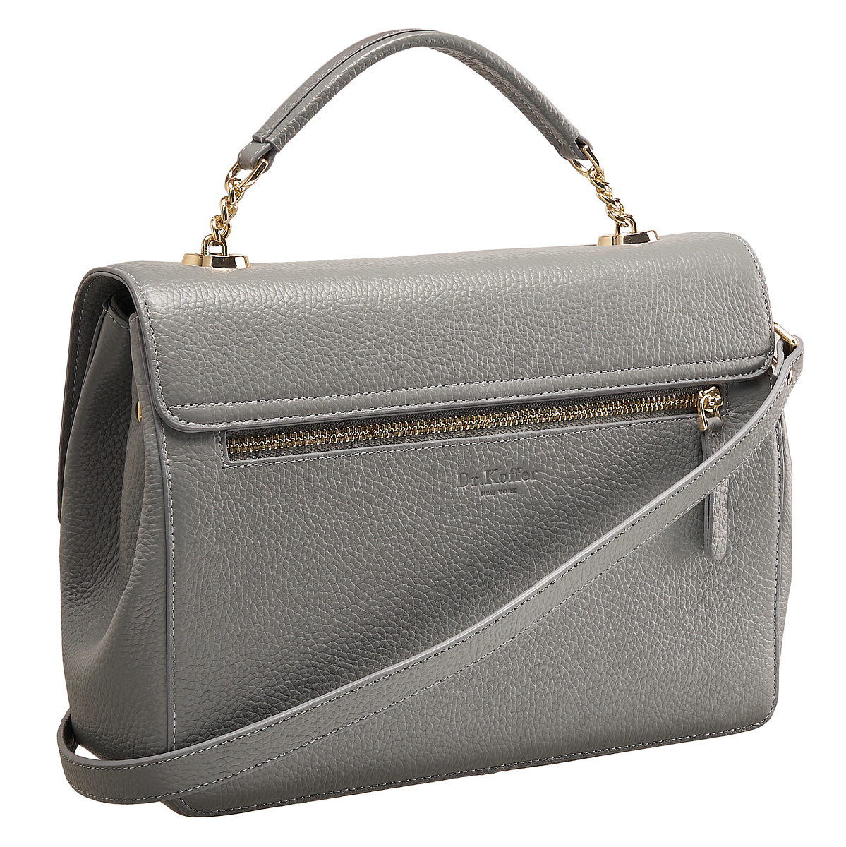 Женская сумка  Dr. Koffer из натуральной кожи серая