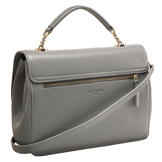 Женская сумка  Dr. Koffer из натуральной кожи серая