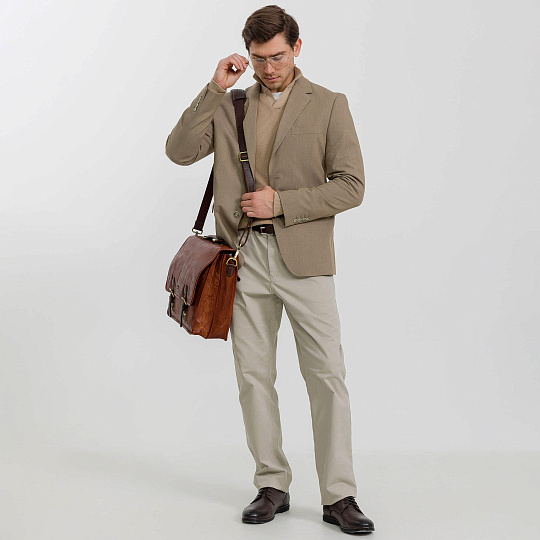 Портфель Dr.Koffer из натуральной кожи светло-коричневый