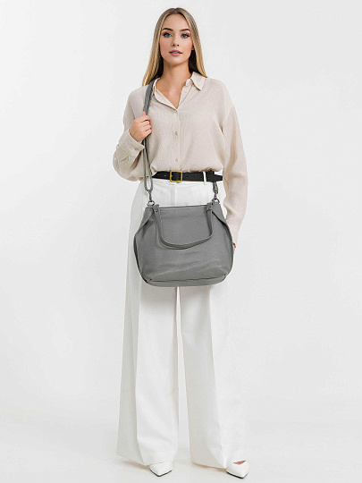 Женская сумка Dr.Koffer из натуральной кожи серая