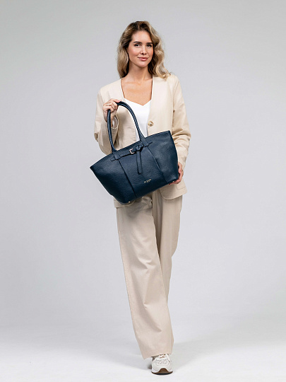 Женская сумка Dr.Koffer из натуральной кожи синяя