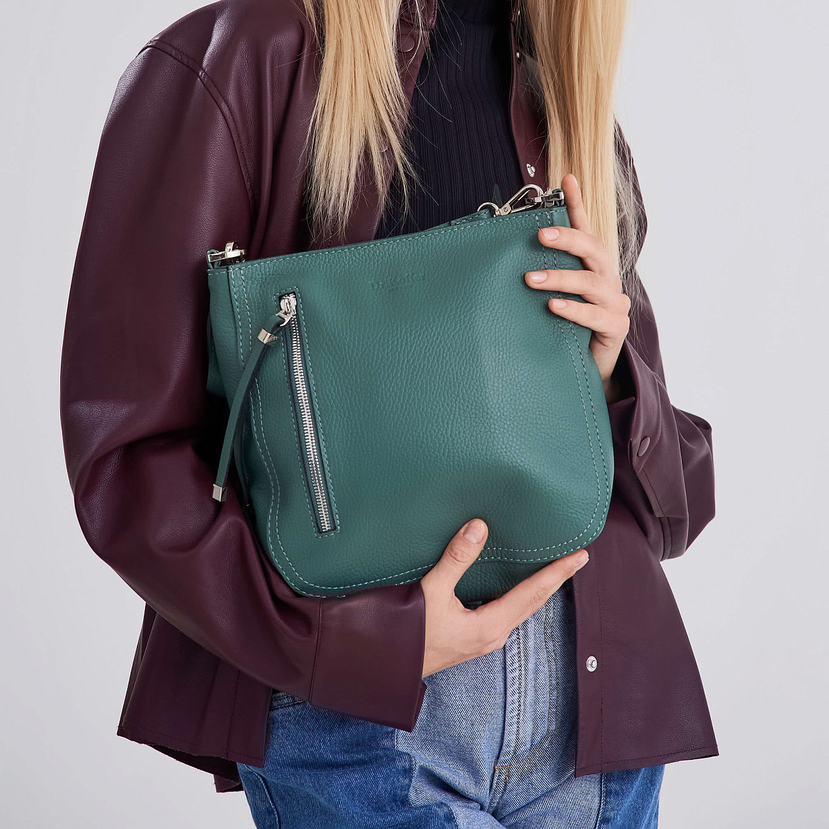 Женская сумка Dr. Koffer из натуральной кожи зеленая