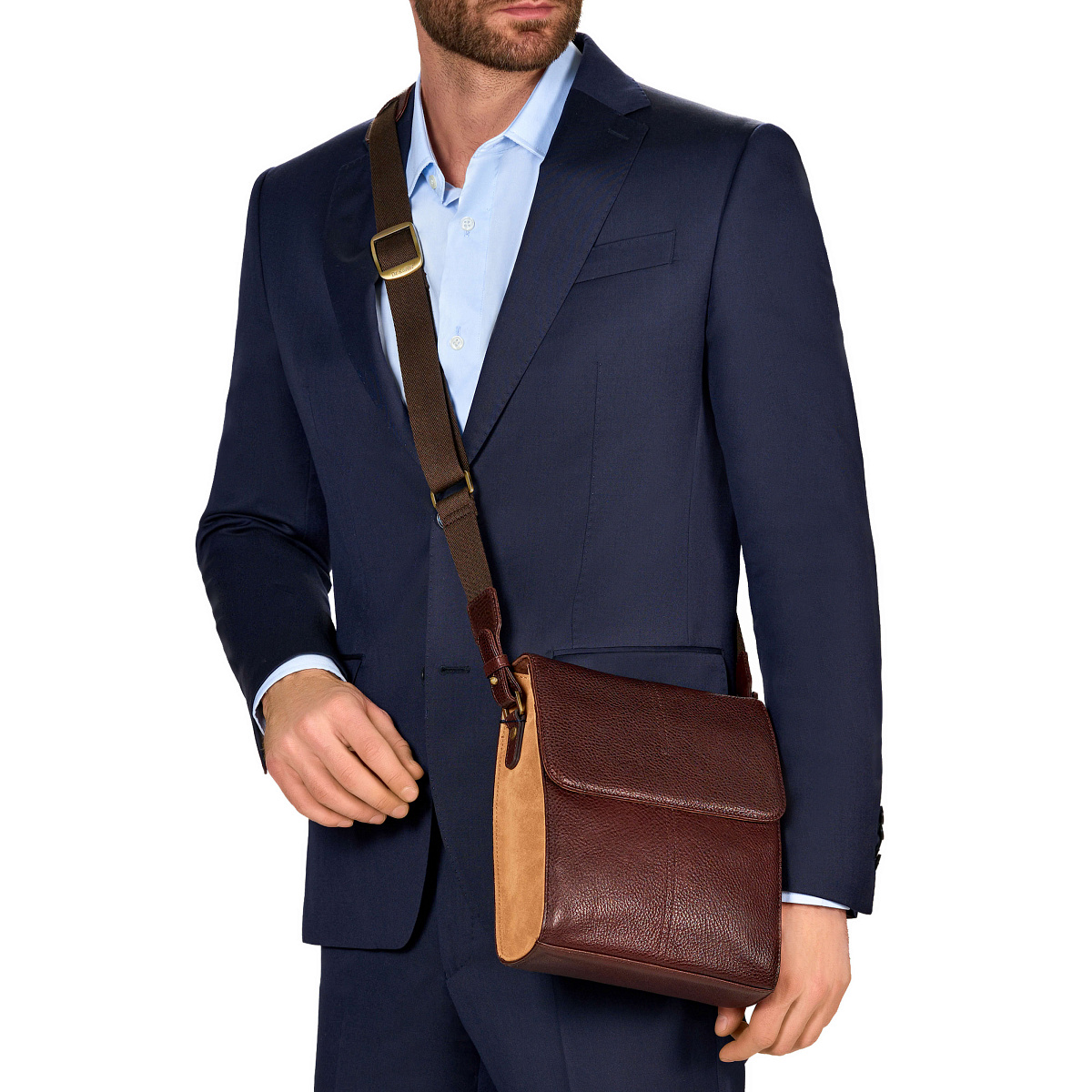 Сумка через плечо Dr.Koffer из натуральной кожи коричневая