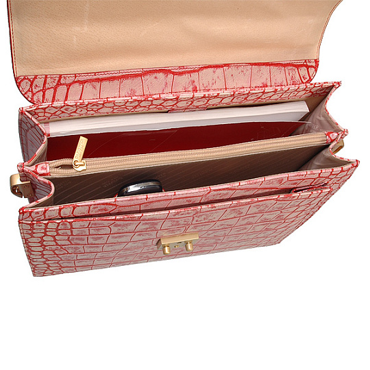Женский портфель из гламурной кожи с перламутровым переливом Dr.Koffer B402129-73-12