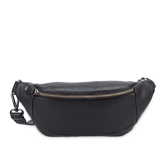 Сумка на пояс Dr. Koffer из натуральной кожи черная