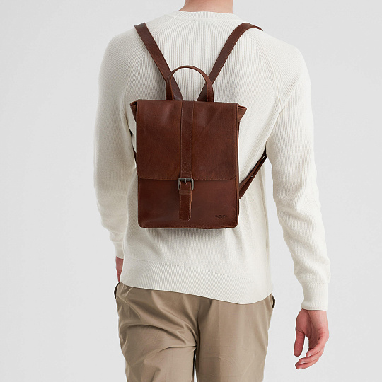 Рюкзак Dr.Koffer из натуральной кожи светло-коричневый