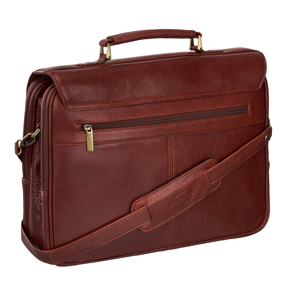 Портфель Dr.Koffer из натуральной кожи светло-коричневый