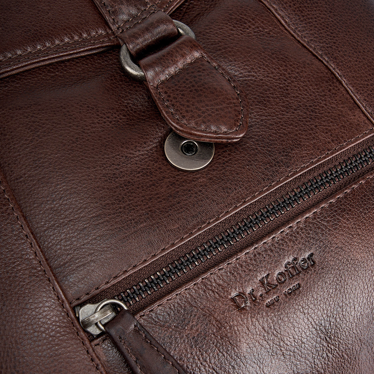 Рюкзак Dr.Koffer из натуральной кожи темно-коричневый