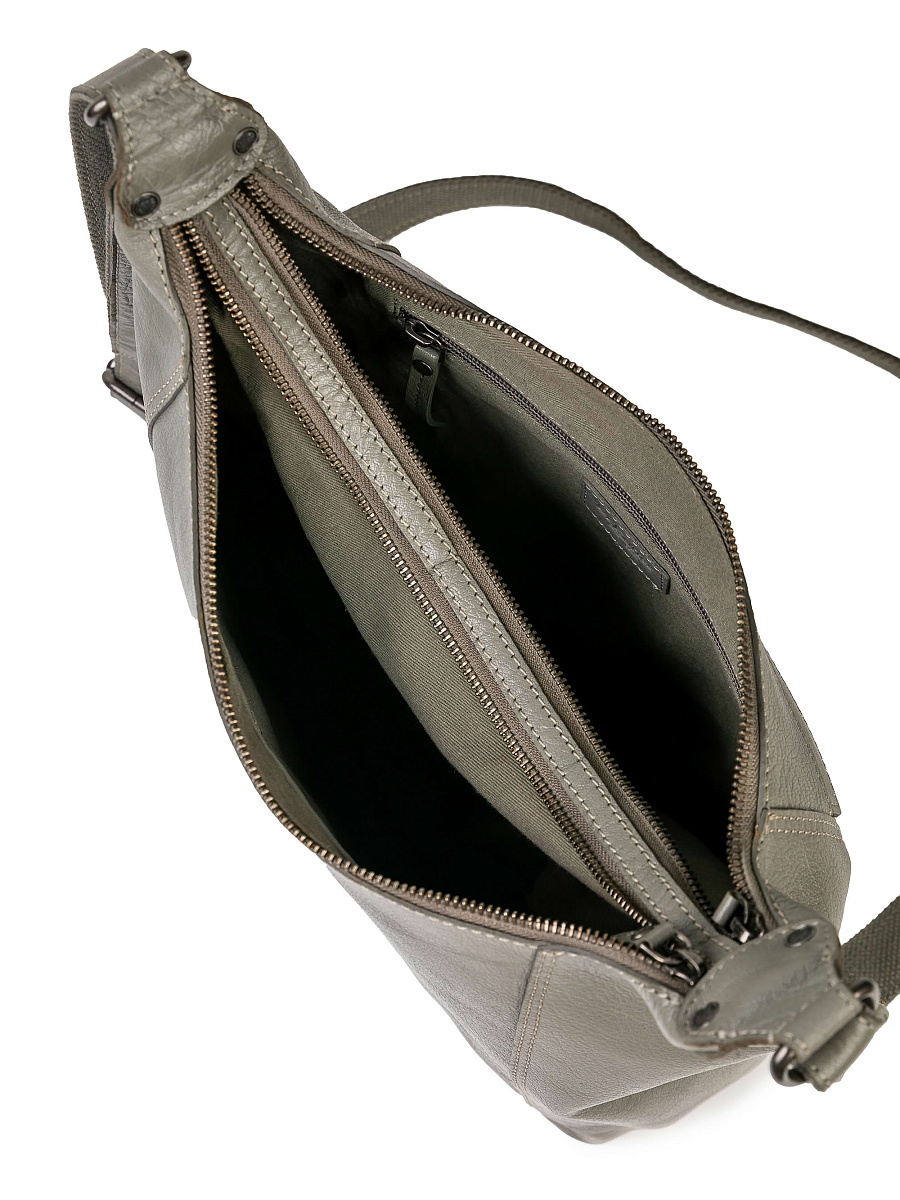 Сумка через плечо Dr.Koffer из натуральной кожи серая