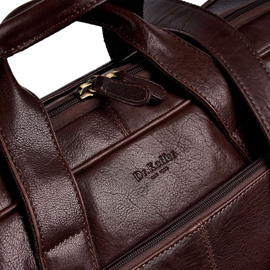 Сумка дорожная Dr.Koffer из натуральной кожи коричневая
